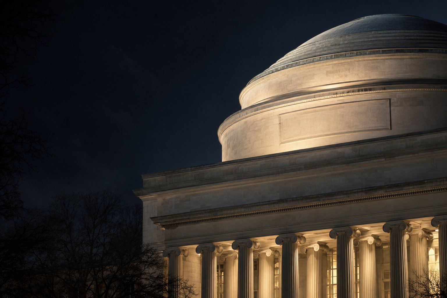 The MIT Great Dome at night